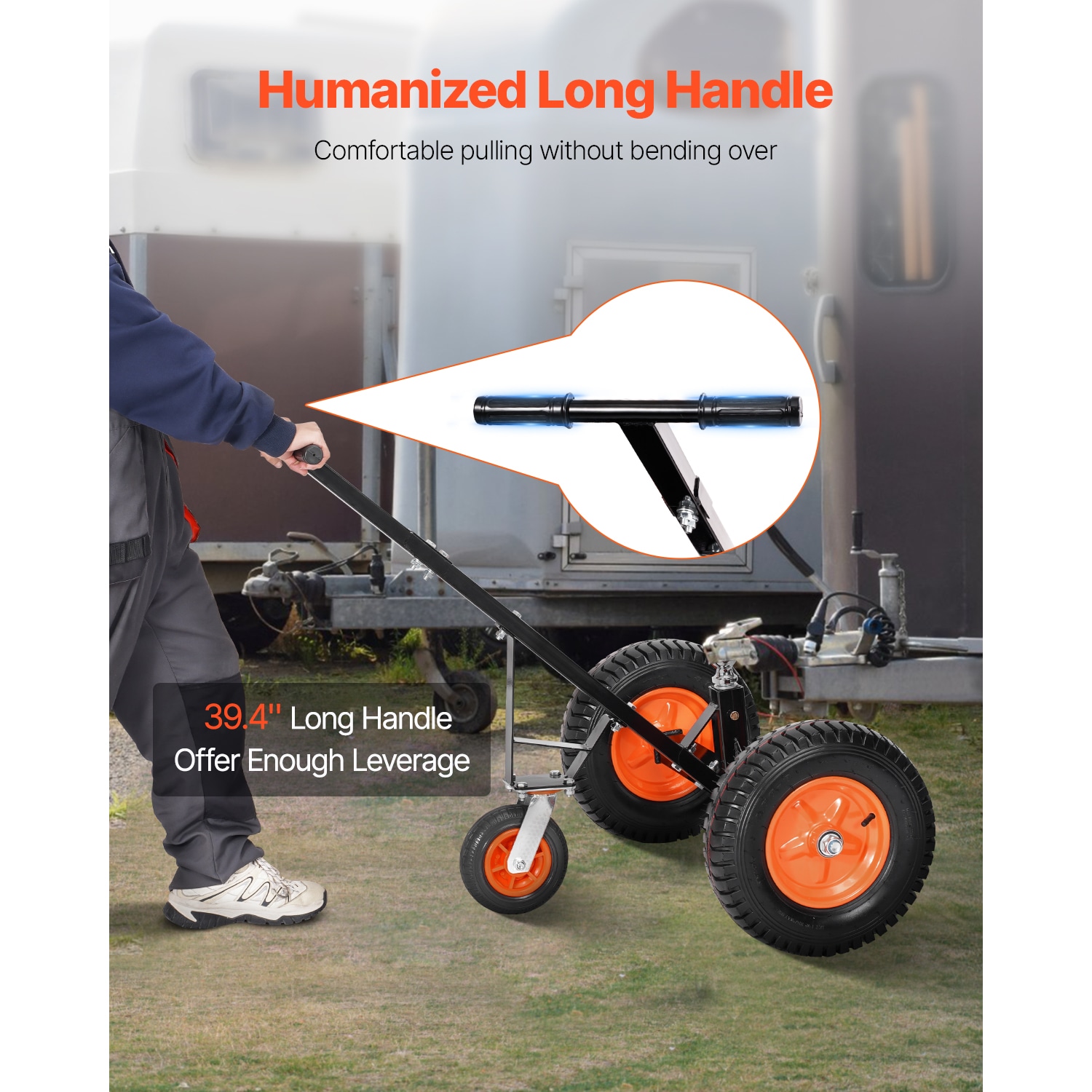Trailer Dolly With Adjustable Height And 2 Inch Ball Towing Hitch_voghion.com